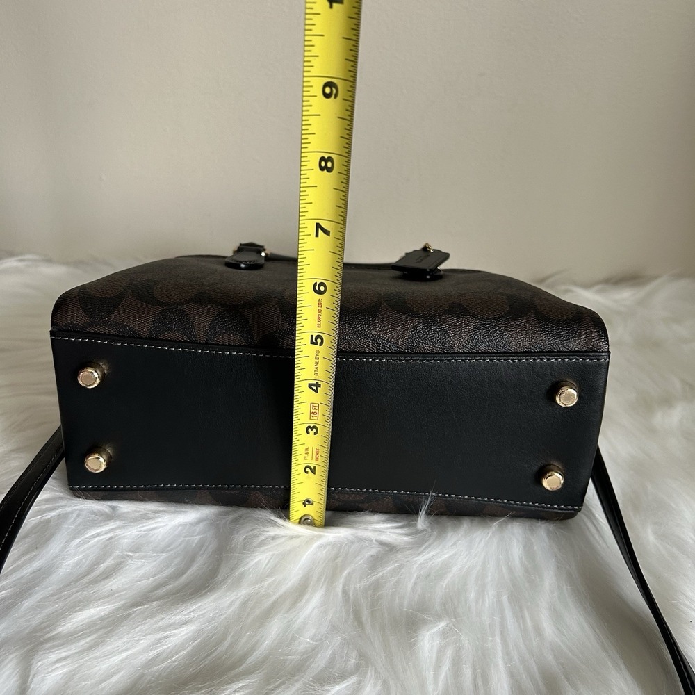 Coach Mini Darcie Carryall Brown Black Signature Canvas Leather Excellent - Picture 15 of 15